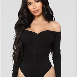 NWOT Fashion Nova Off The Shoulder Thong Bodysuit